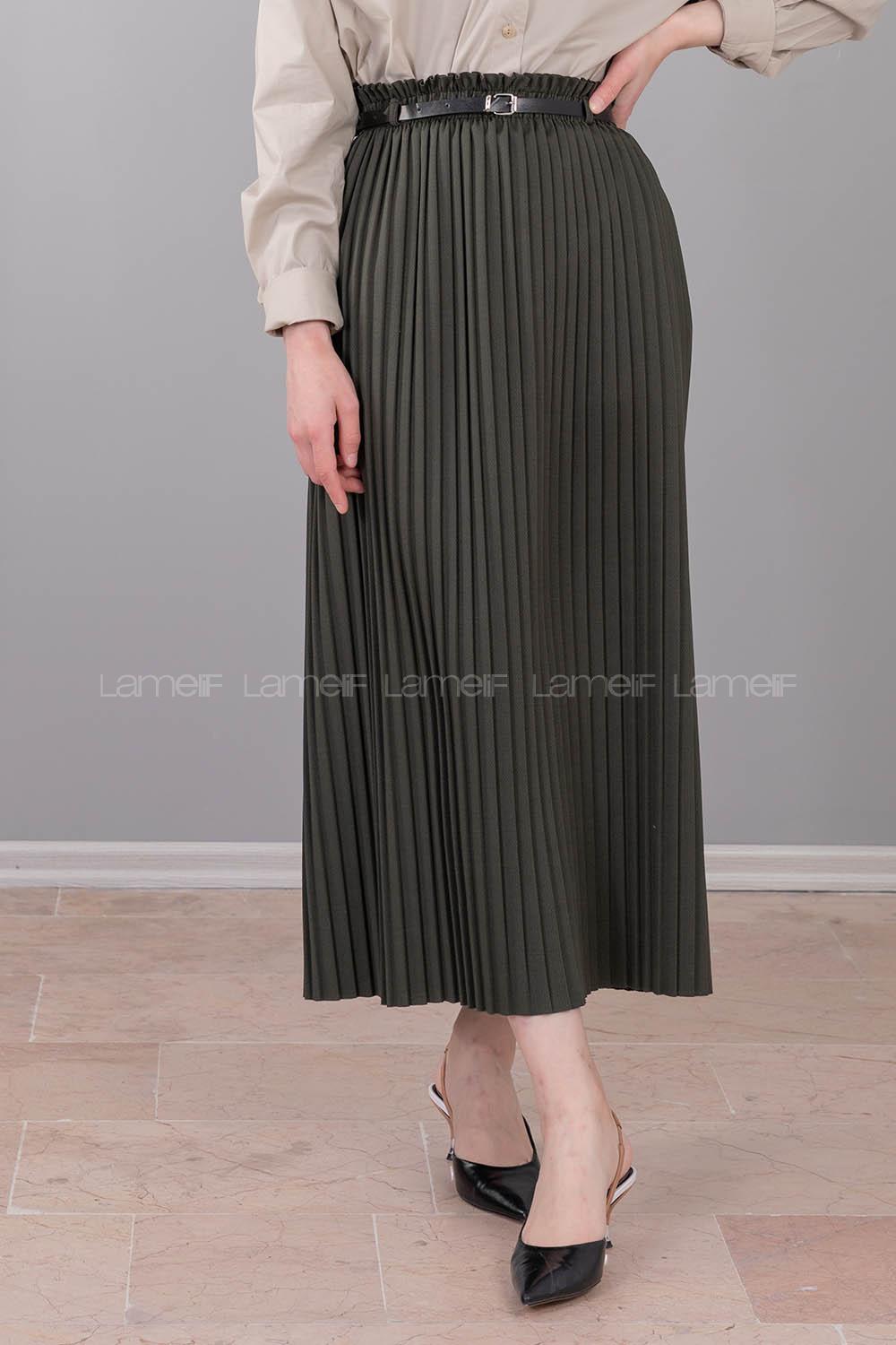 Modalamelif Kemerli Mira Etek Haki