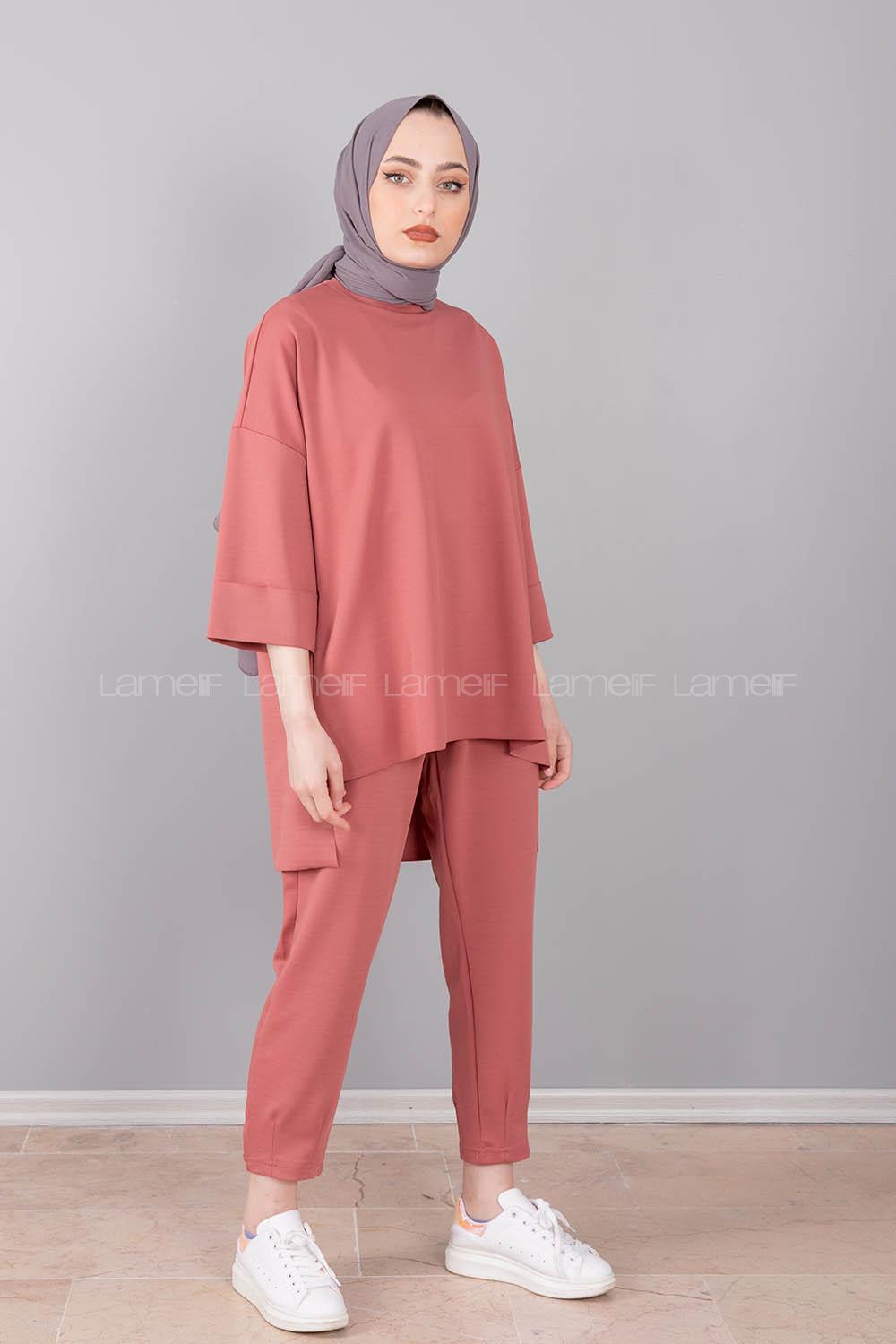 Modalamelif Düşük Kol İkili Takım Gül