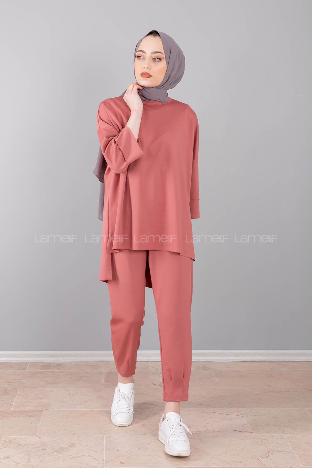 Modalamelif Düşük Kol İkili Takım Gül