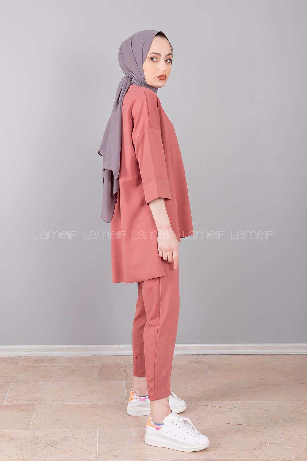 Modalamelif Düşük Kol İkili Takım Gül