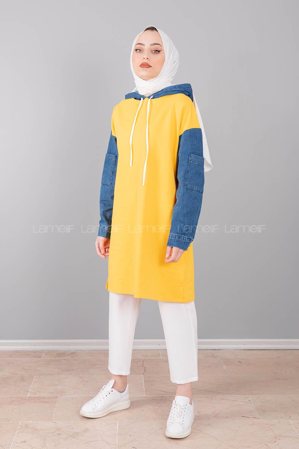 Modalamelif Kolu Kot Tunik Sarı