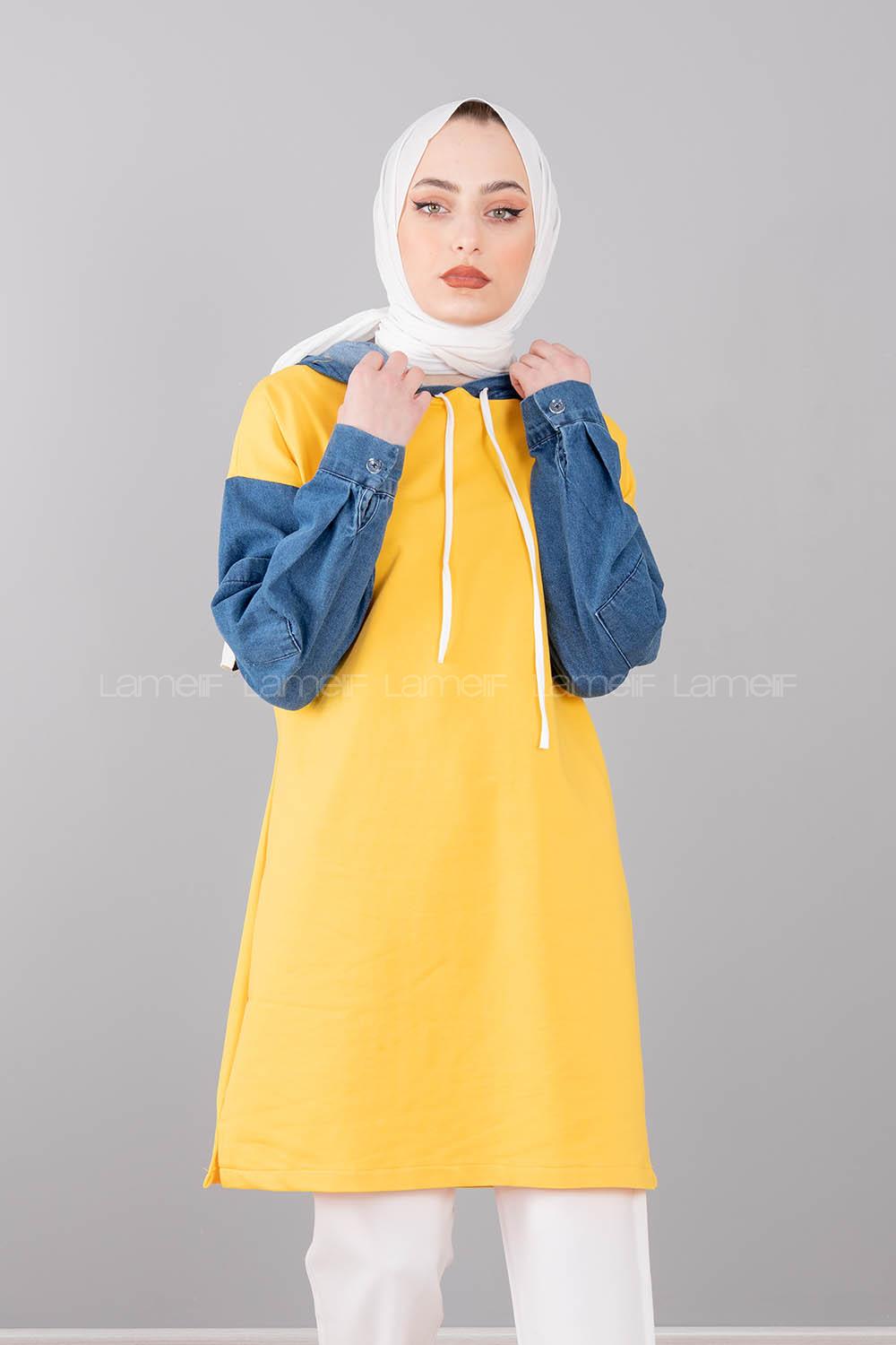 Modalamelif Kolu Kot Tunik Sarı