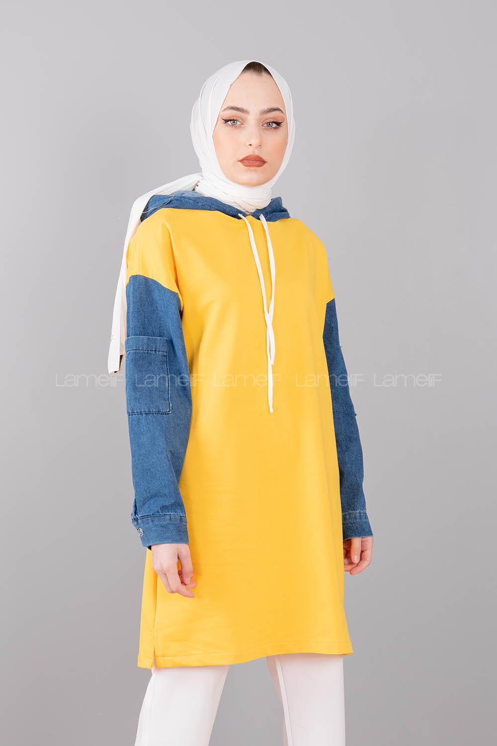 Modalamelif Kolu Kot Tunik Sarı