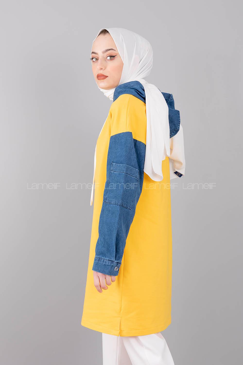 Modalamelif Kolu Kot Tunik Sarı