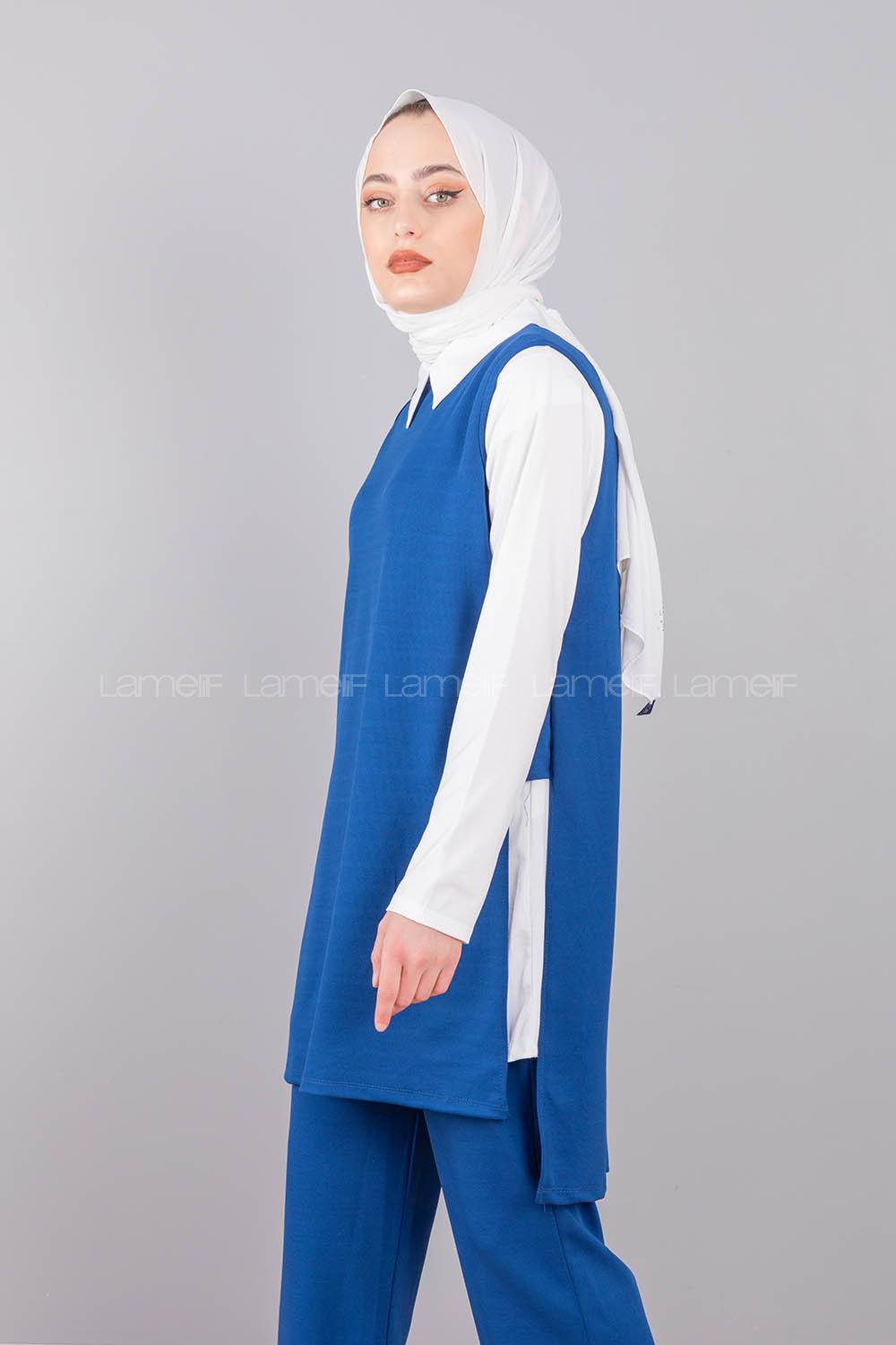 Modalamelif Bebe Yaka Gömlekli Takım İndigo