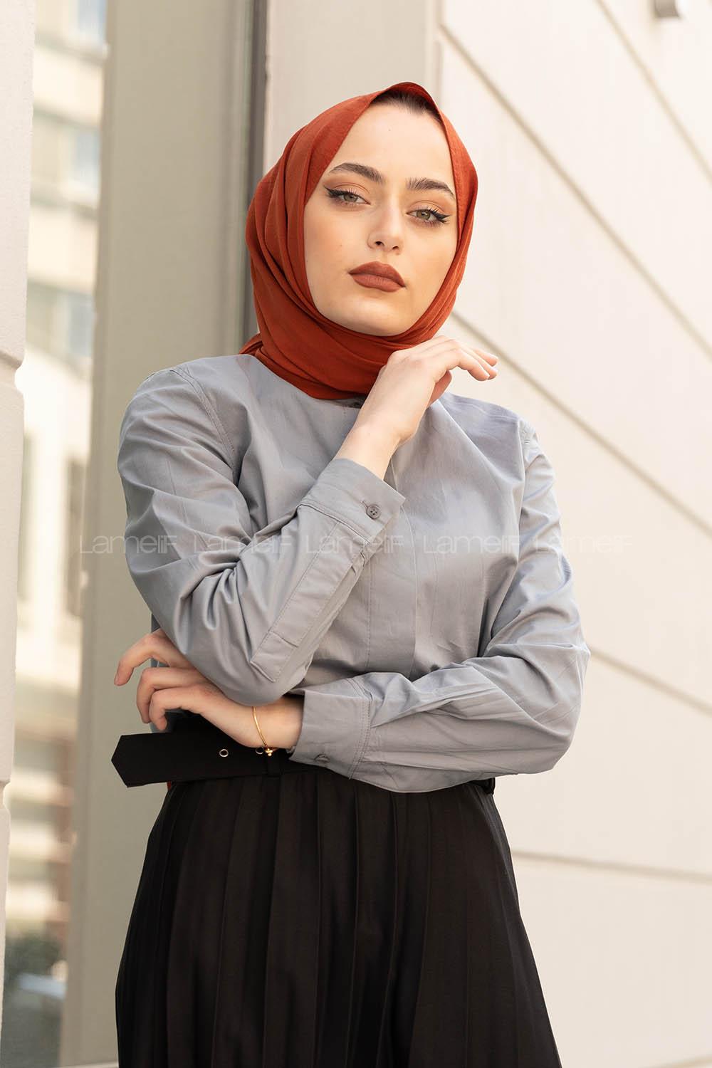 Modalamelif Hakim Yaka  Gömlek Gri