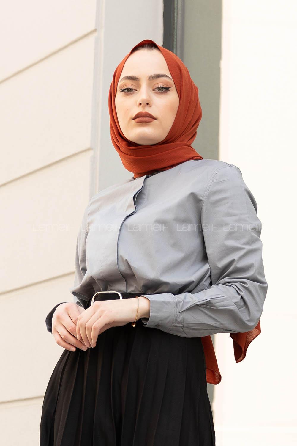 Modalamelif Hakim Yaka  Gömlek Gri