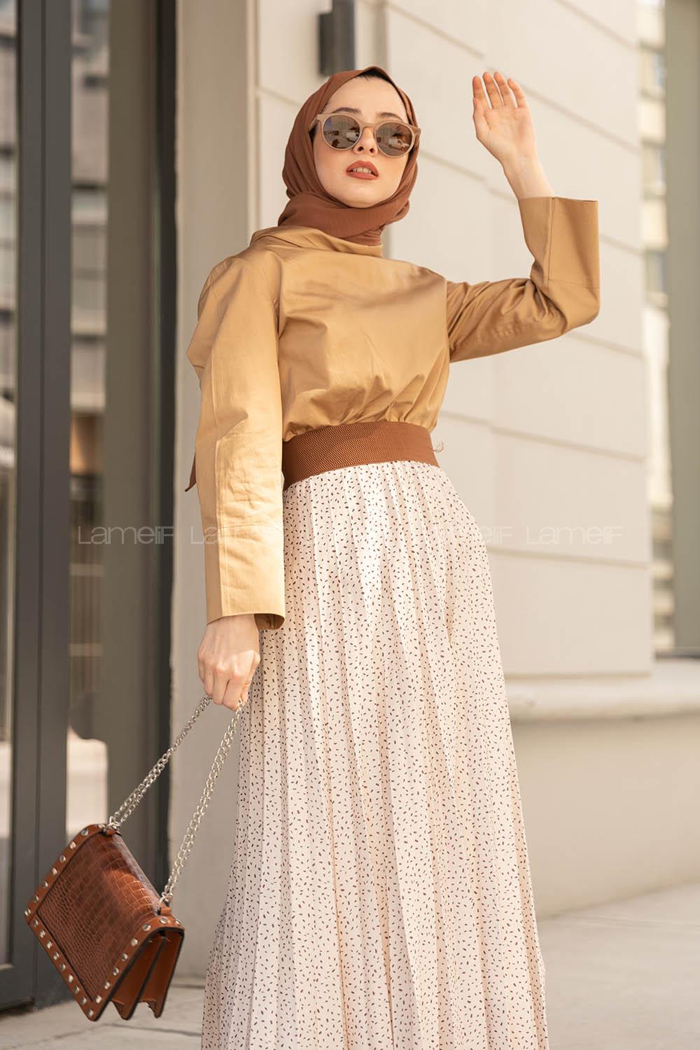 Modalamelif Yarım Balıkçı Yaka Bluz Camel