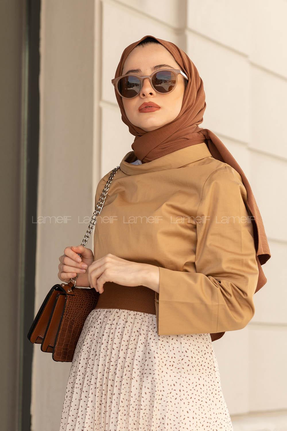 Modalamelif Yarım Balıkçı Yaka Bluz Camel