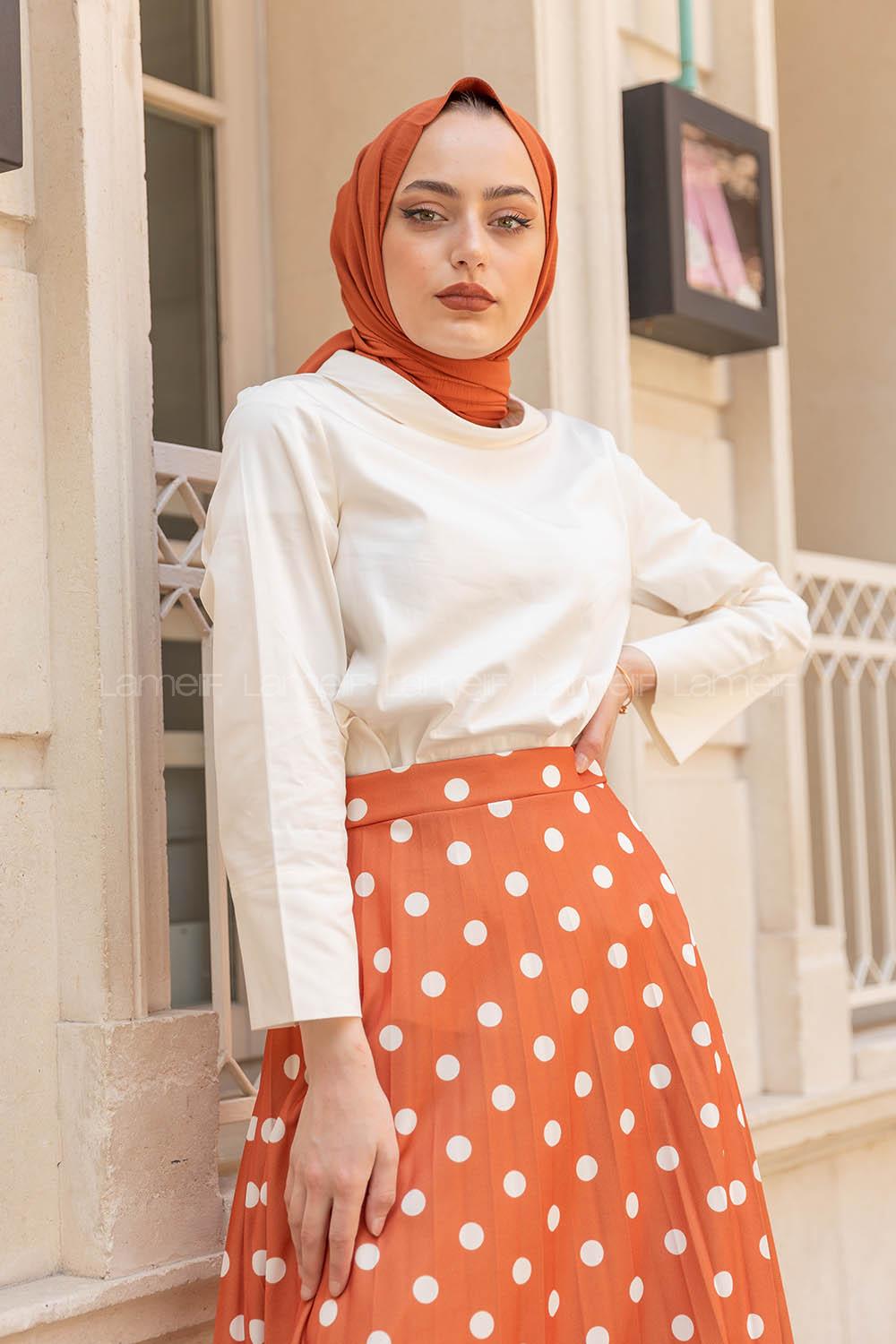 Modalamelif Yarım Balıkçı Yaka Bluz Krem