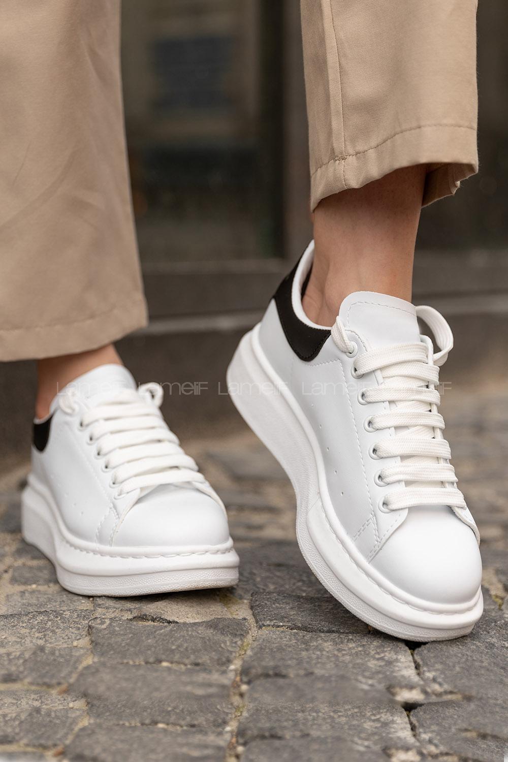 Modalamelif Kalın Taban Spor Ayakkabı Beyaz