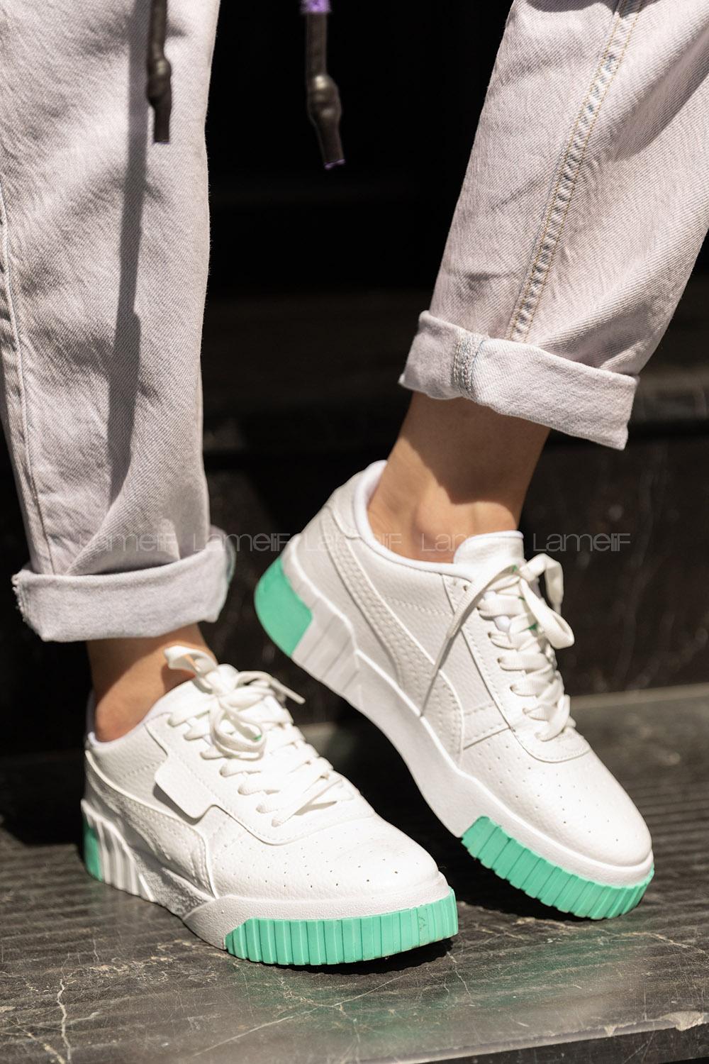 Modalamelif Parça Renkli Beyaz Spor Ayakkabı