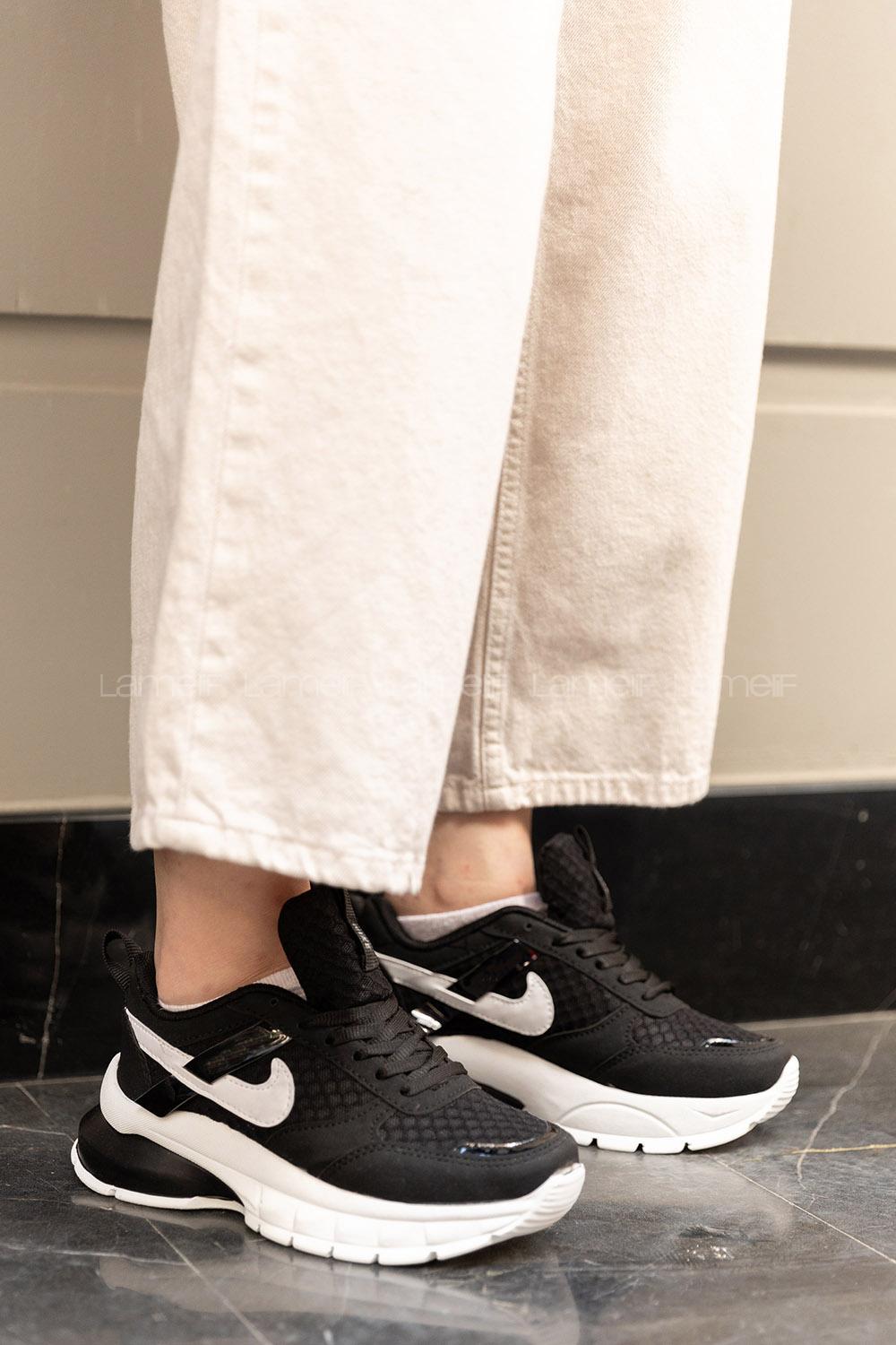 Modalamelif Yüksek Taban Siyah Spor Ayakkabı