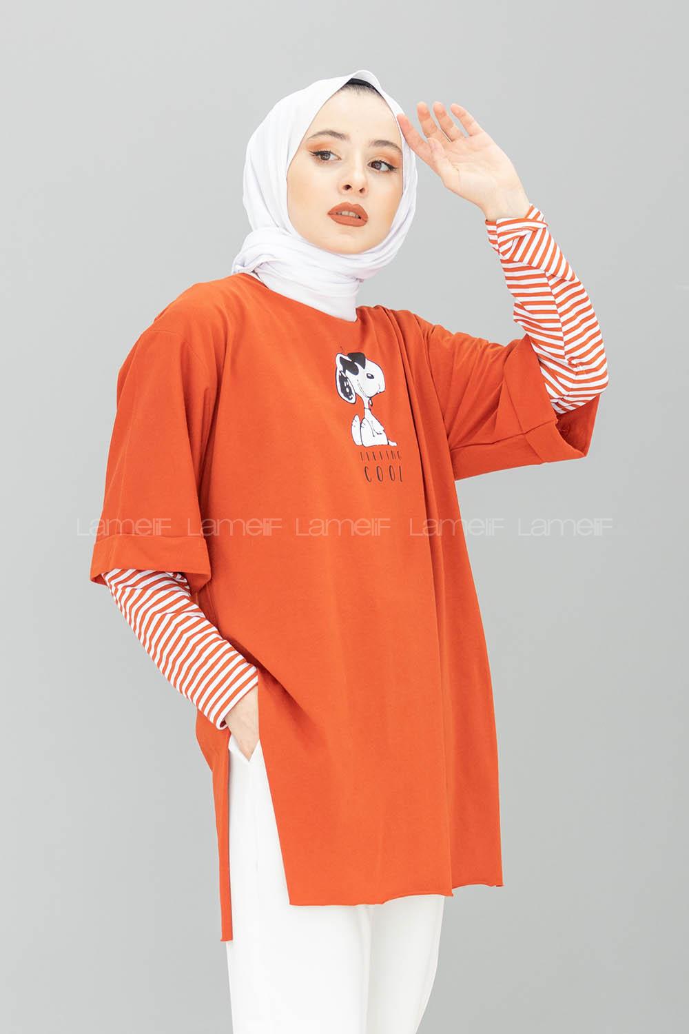 Modalamelif Feeling Cool Baskılı T-shirt Kiremit