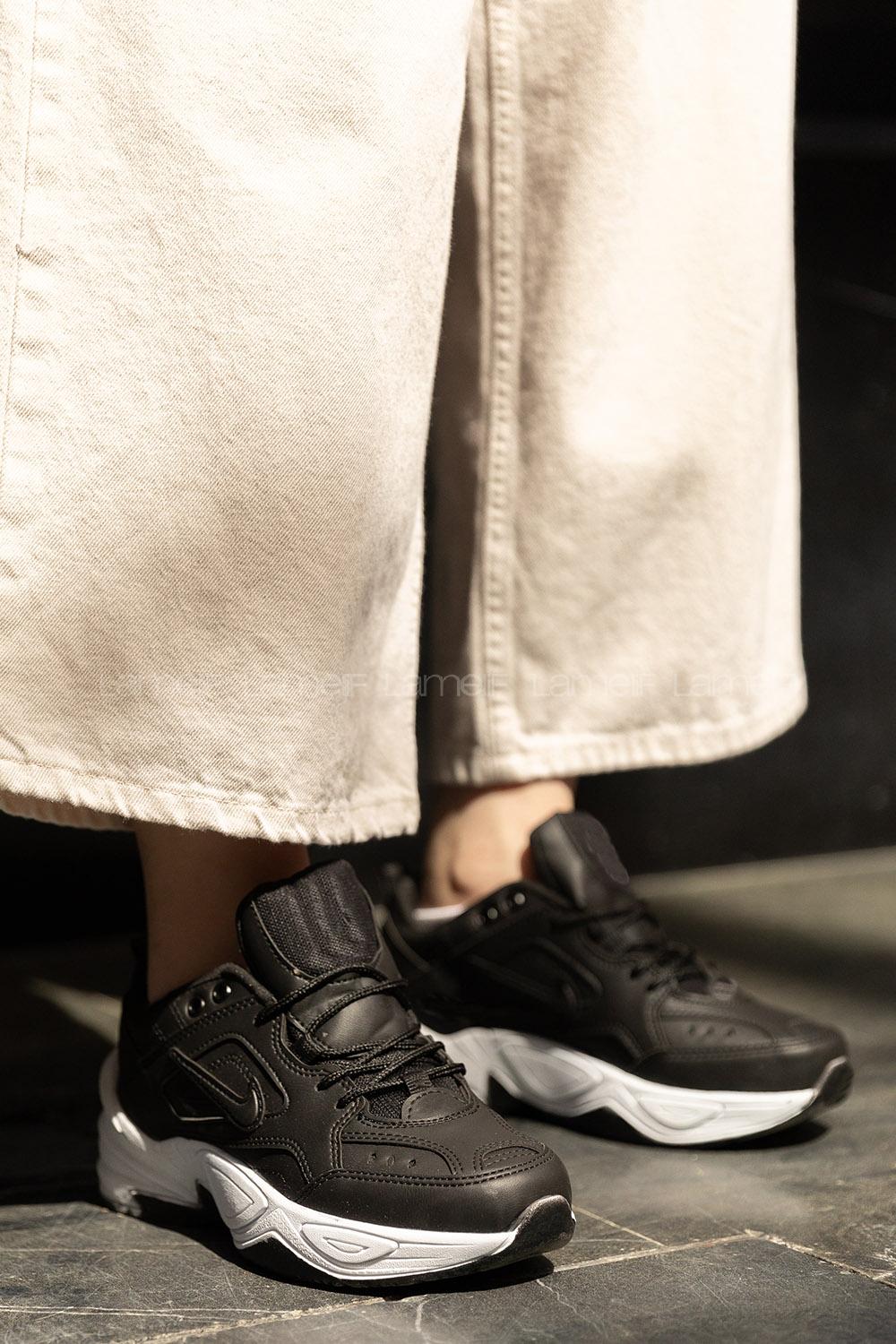 Modalamelif Kalın Tabanlı Siyah Spor Ayakkabı