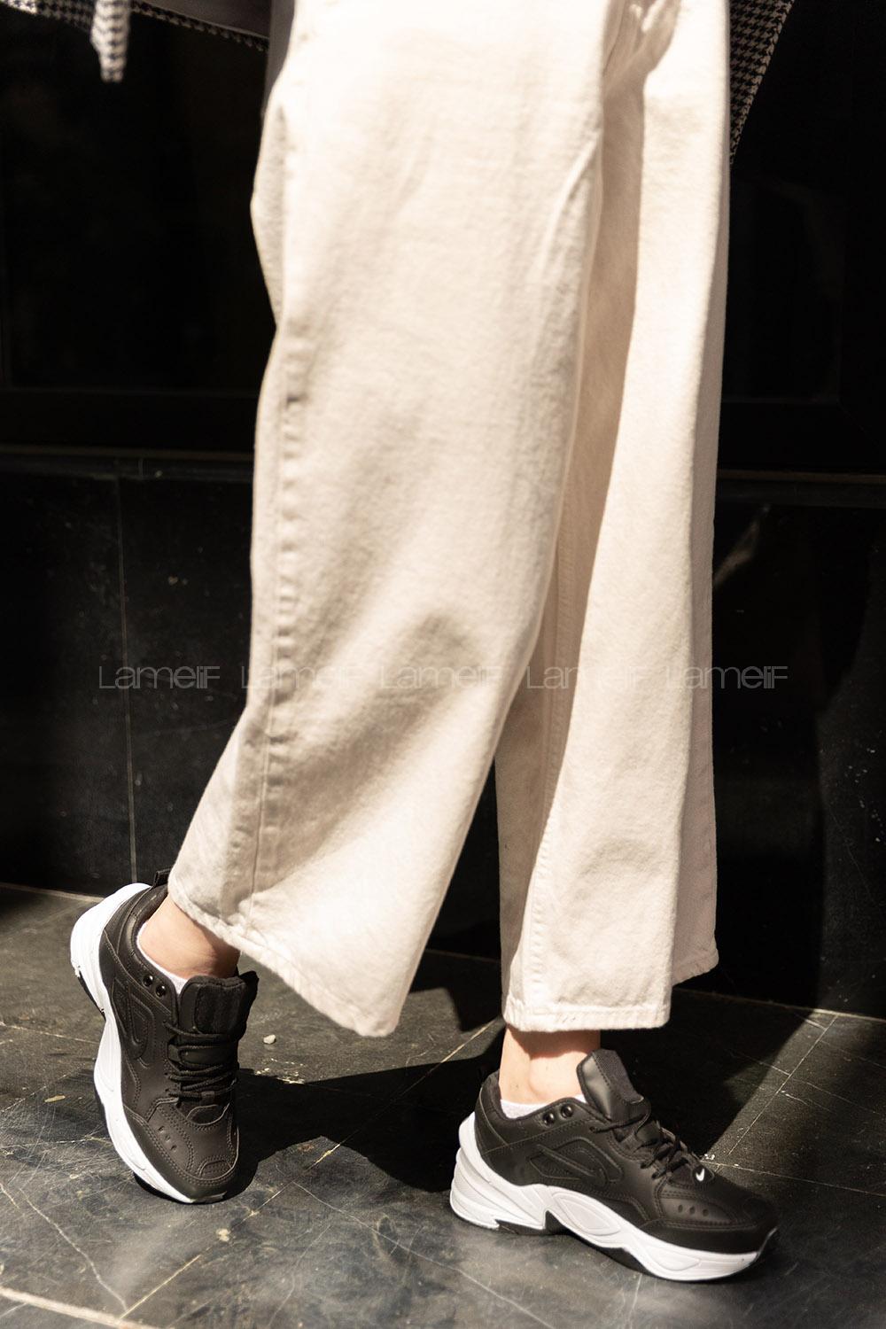 Modalamelif Kalın Tabanlı Siyah Spor Ayakkabı