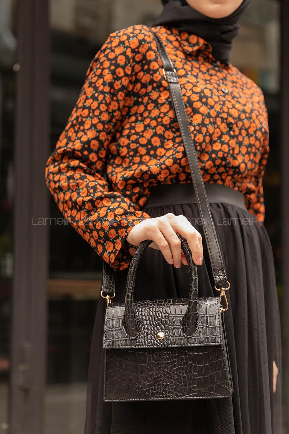 Modalamelif Trok Detaylı Çapraz Çanta Siyah