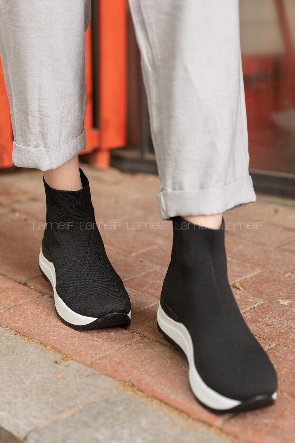 Modalamelif Bilekte Siyah Spor Ayakkabı