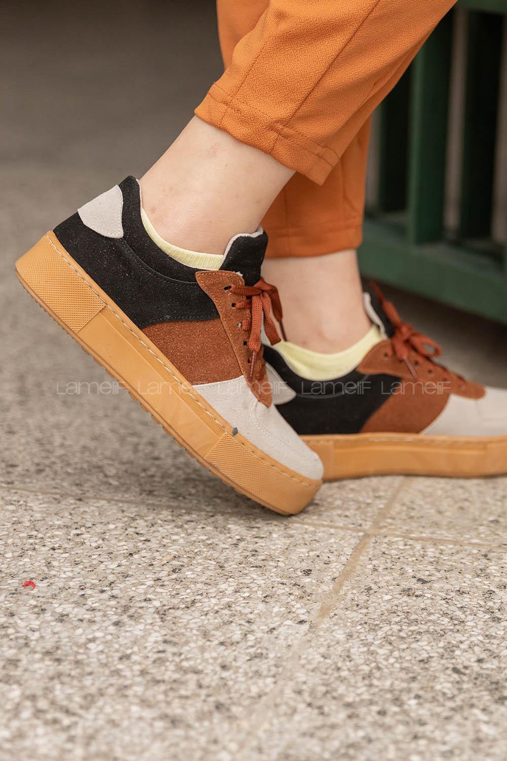 Modalamelif Parça Renkli Taba Spor Ayakkabı