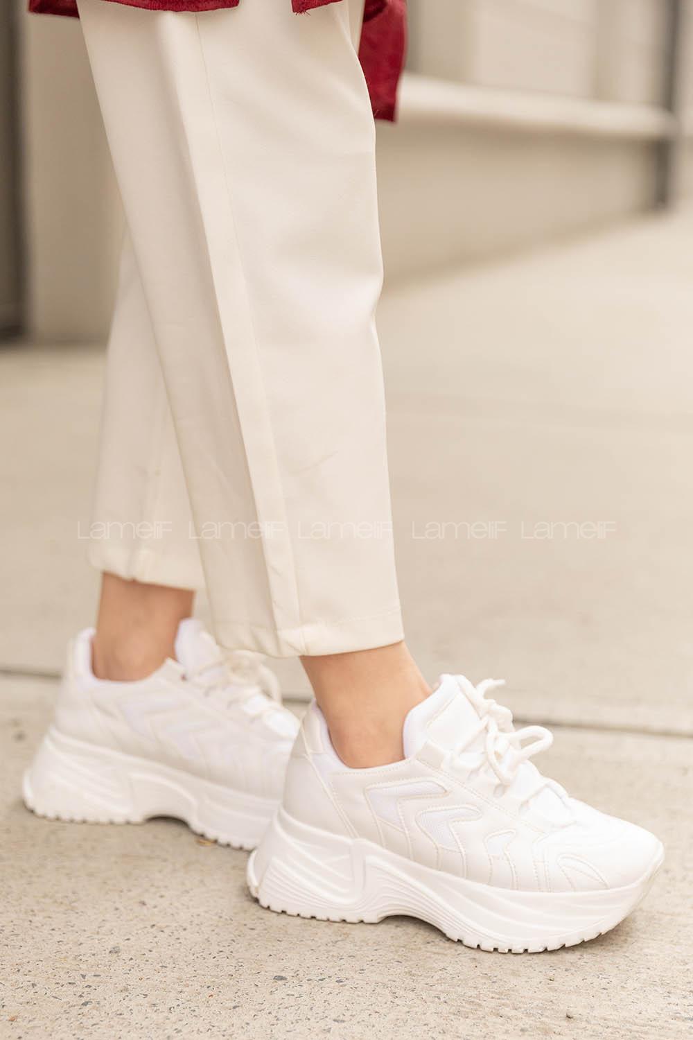 Modalamelif  Yüksek Taban Beyaz Spor Ayakkabı