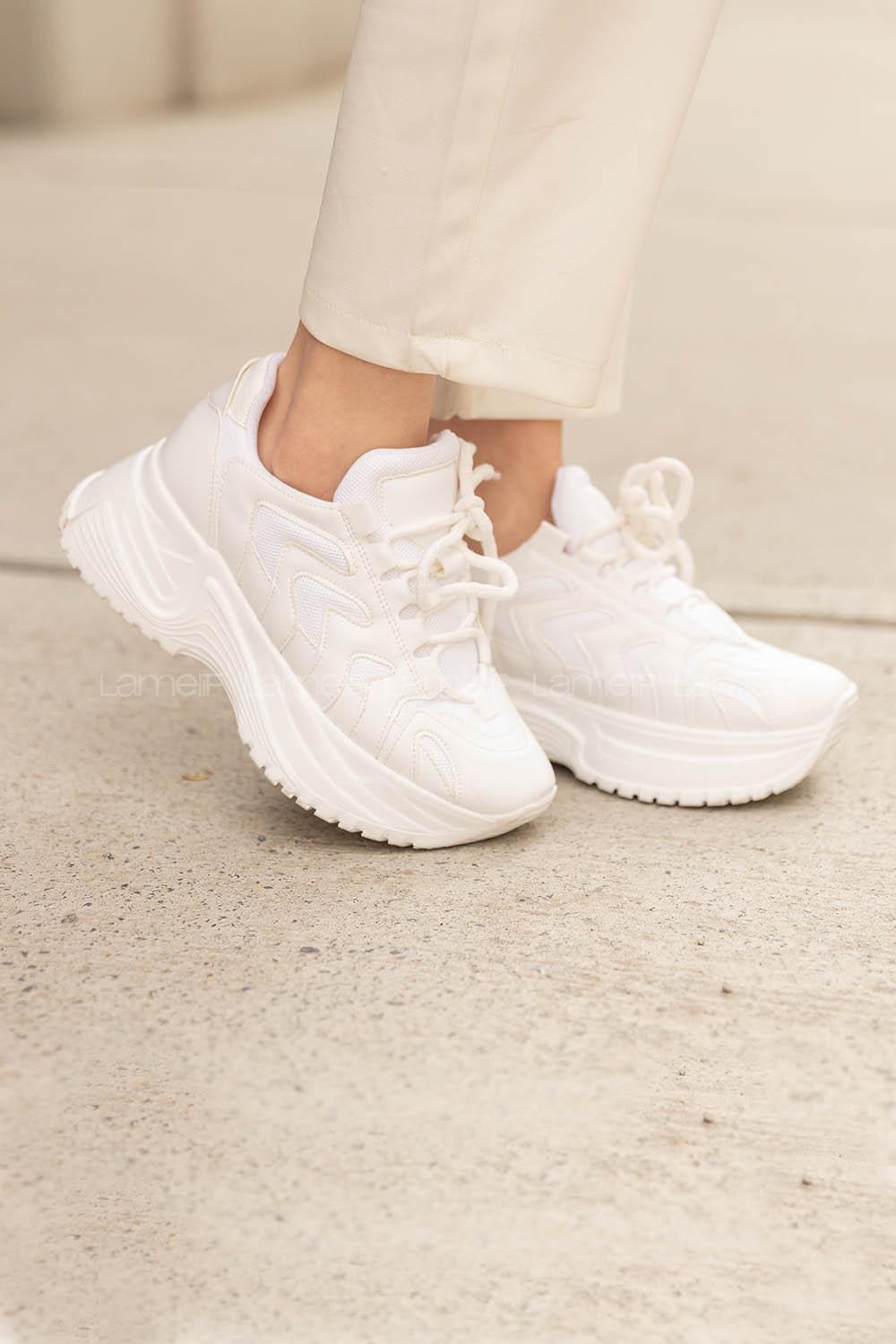 Modalamelif  Yüksek Taban Beyaz Spor Ayakkabı