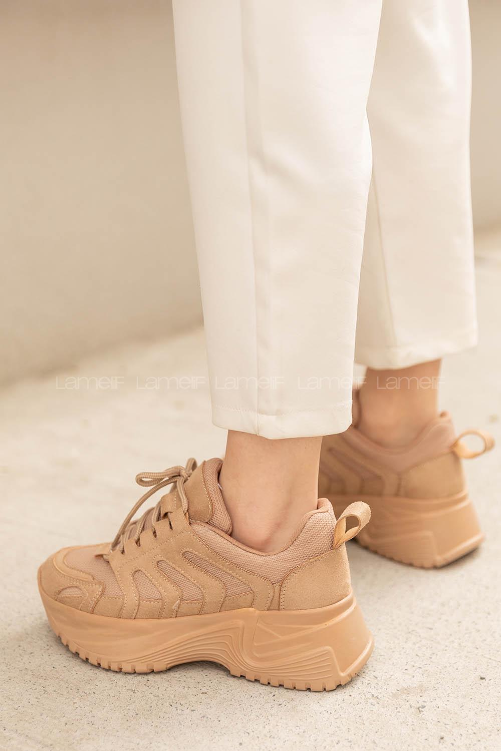 Modalamelif  Yüksek Taban Vizonrengi Spor Ayakkabı