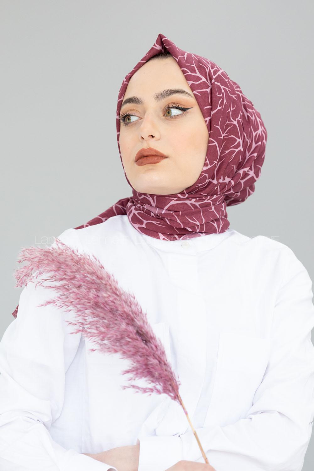 Modalamelif Açık Mor Ağaç Dalı Şal