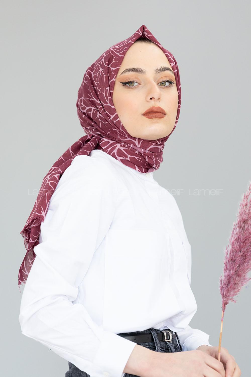 Modalamelif Açık Mor Ağaç Dalı Şal