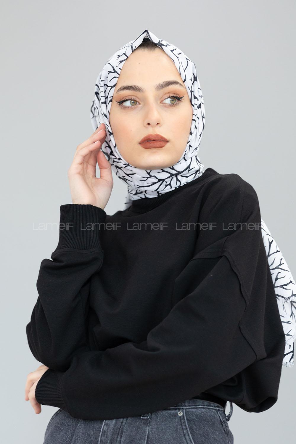 Modalamelif Beyaz Ağaç Dalı Şal