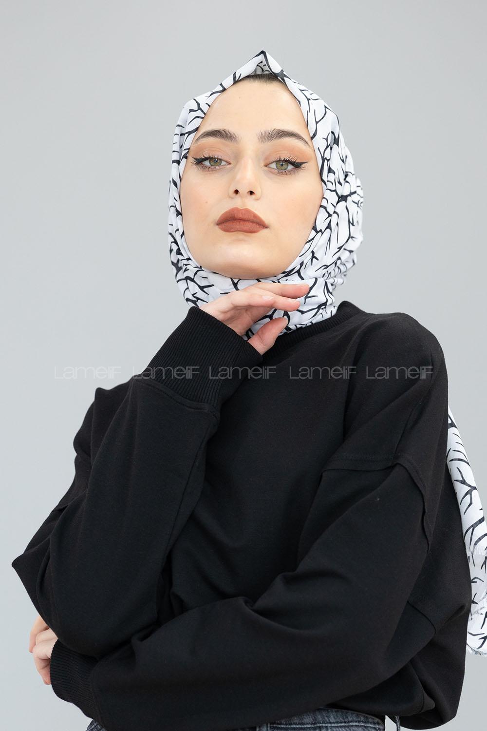 Modalamelif Beyaz Ağaç Dalı Şal