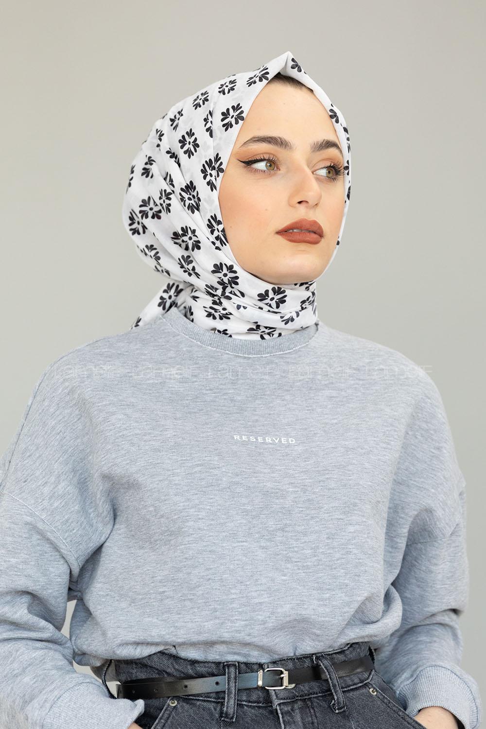 Modalamelif Beyaz Minimalist Şal