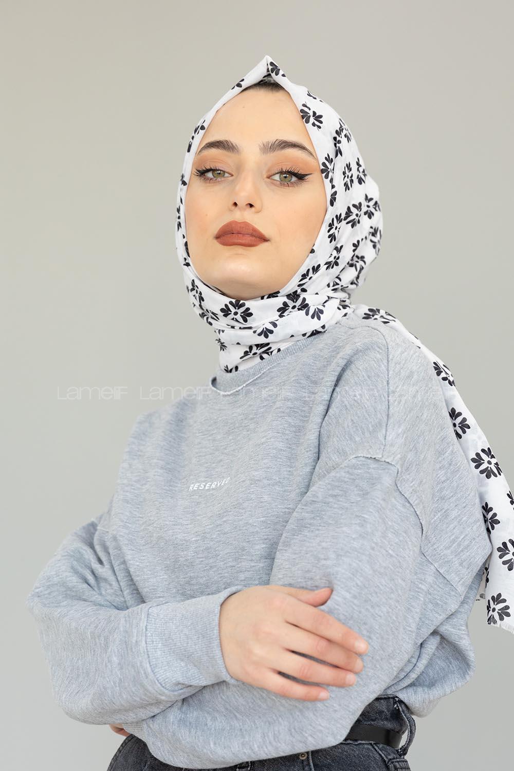 Modalamelif Beyaz Minimalist Şal