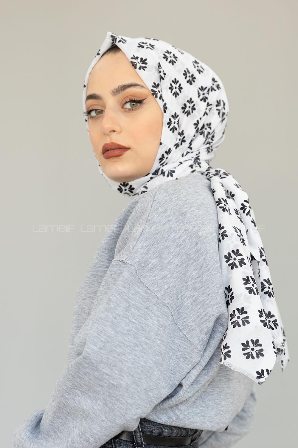 Modalamelif Beyaz Minimalist Şal