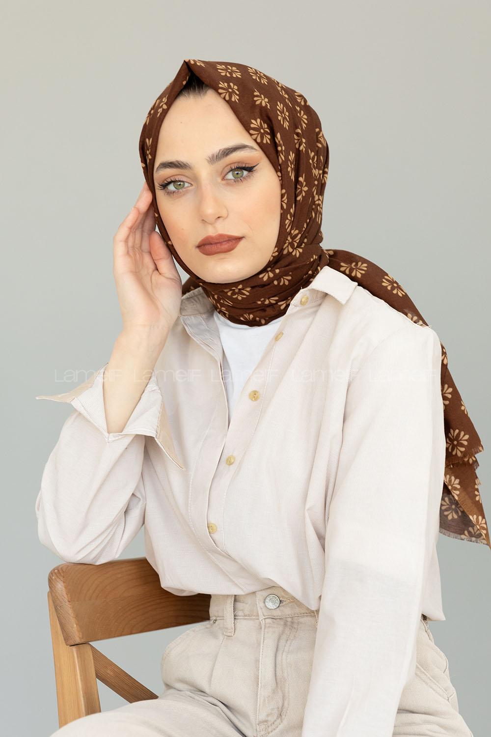 Modalamelif Çikolata Kahve Minimalist Şal