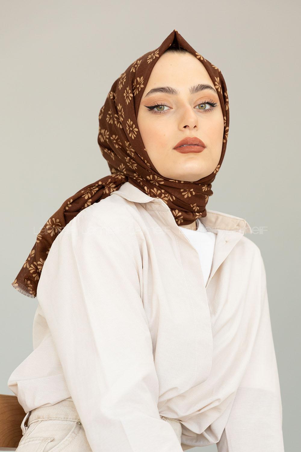 Modalamelif Çikolata Kahve Minimalist Şal