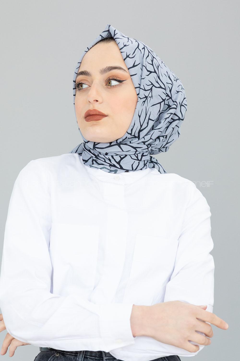 Modalamelif Gümüş Ağaç Dalı Şal