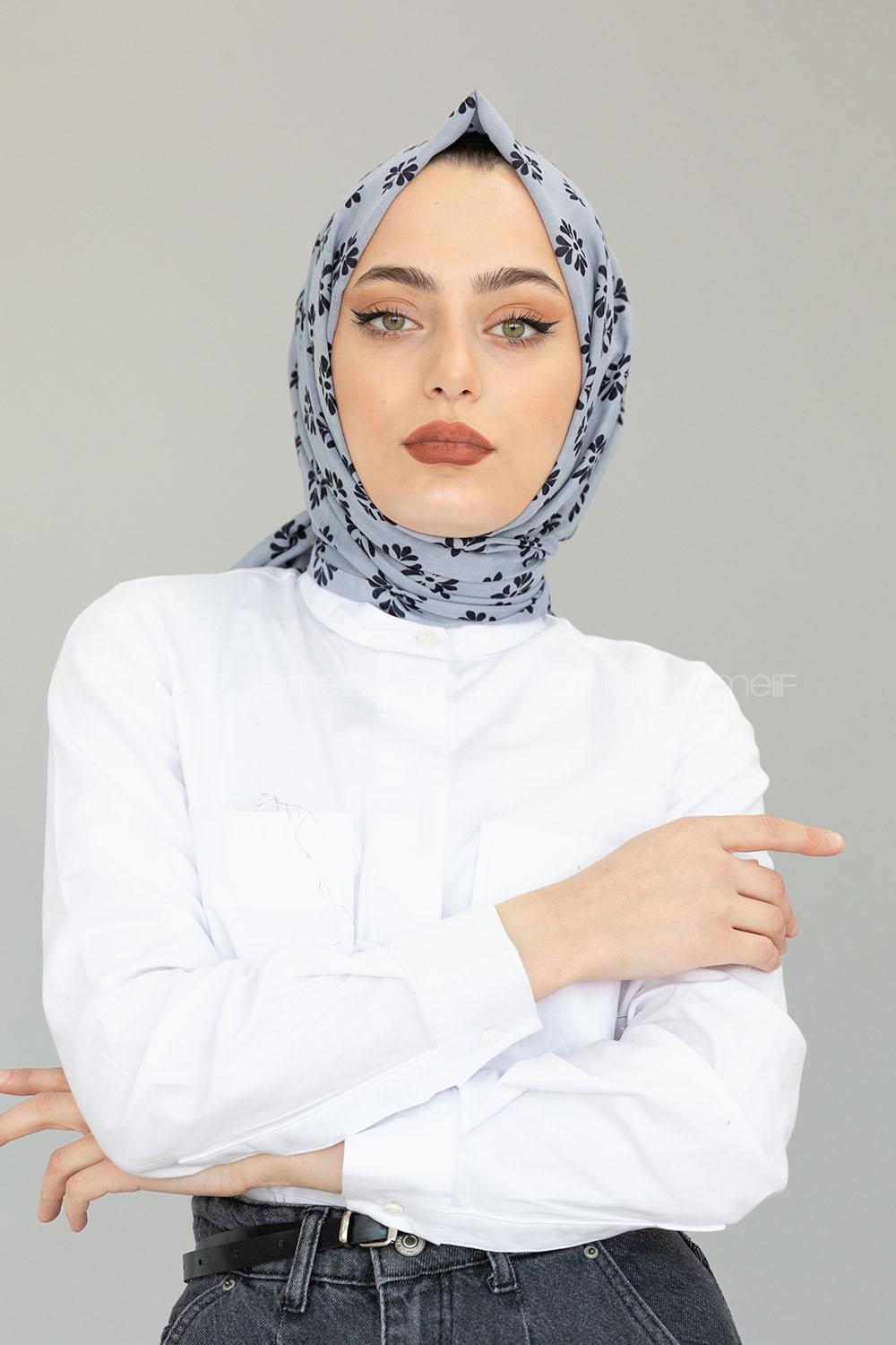 Modalamelif Gümüş Minimalist Şal