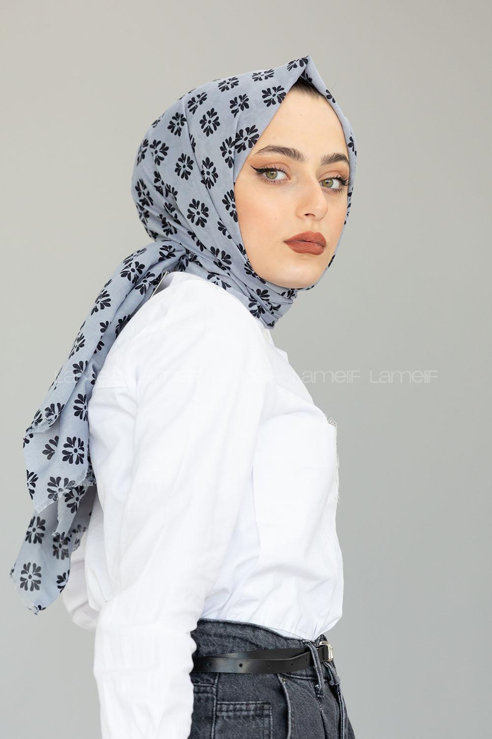 Modalamelif Gümüş Minimalist Şal