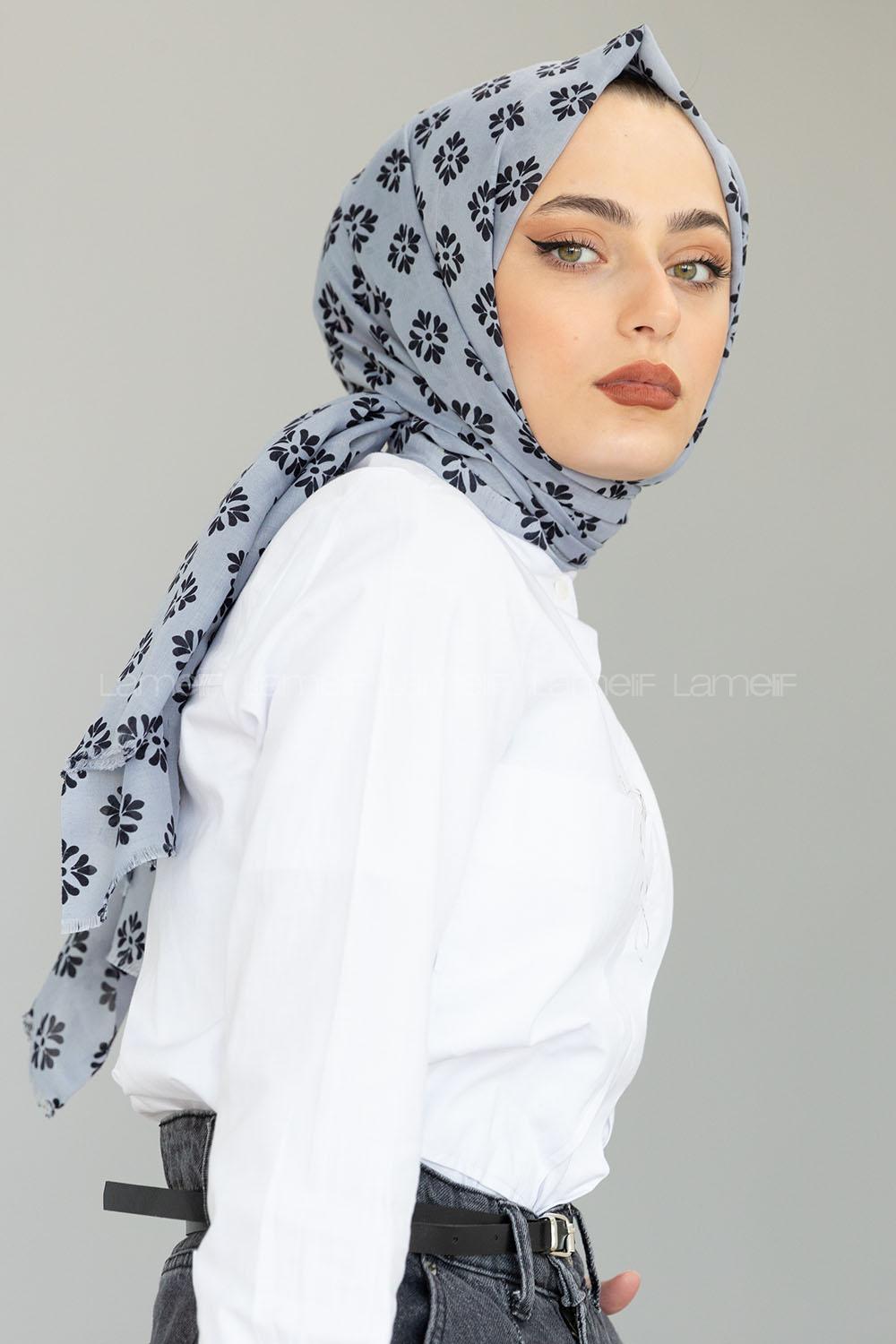 Modalamelif Gümüş Minimalist Şal