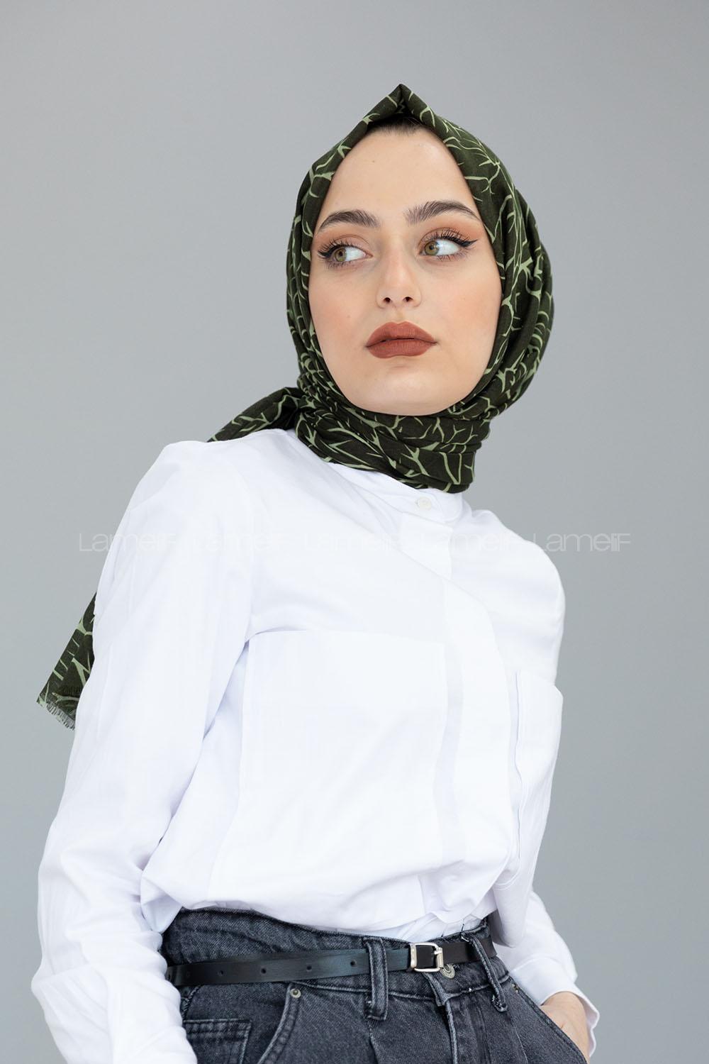 Modalamelif Haki Ağaç Dalı Şal