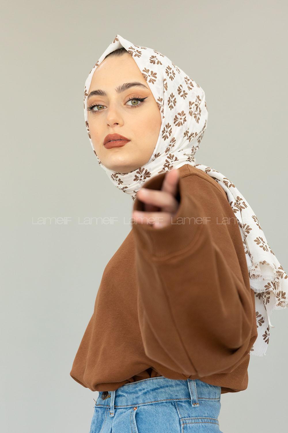 Modalamelif Krem Minimalist Şal