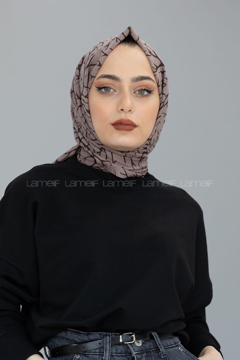 Modalamelif Küllü Kahve Ağaç Dalı Şal