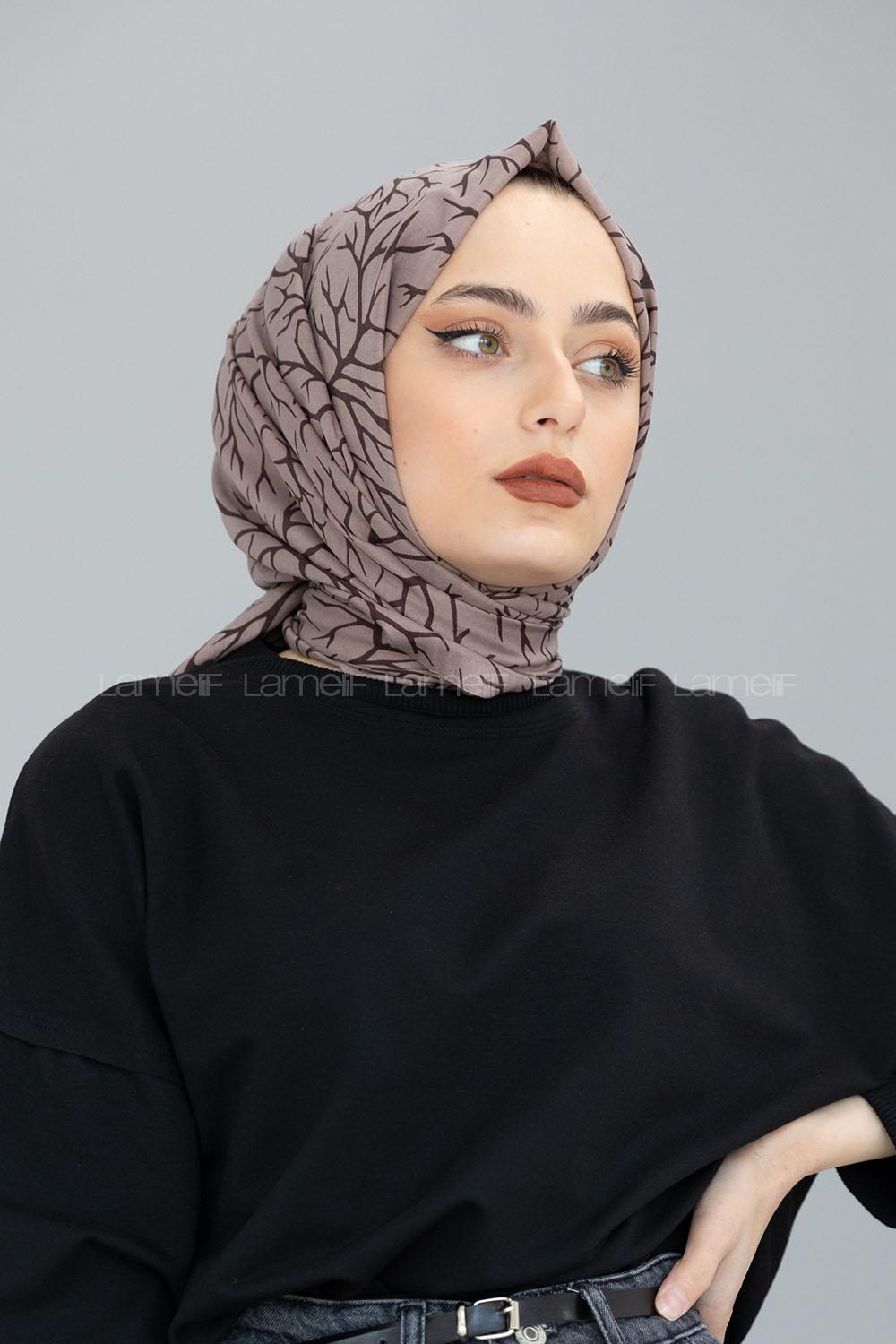 Modalamelif Küllü Kahve Ağaç Dalı Şal