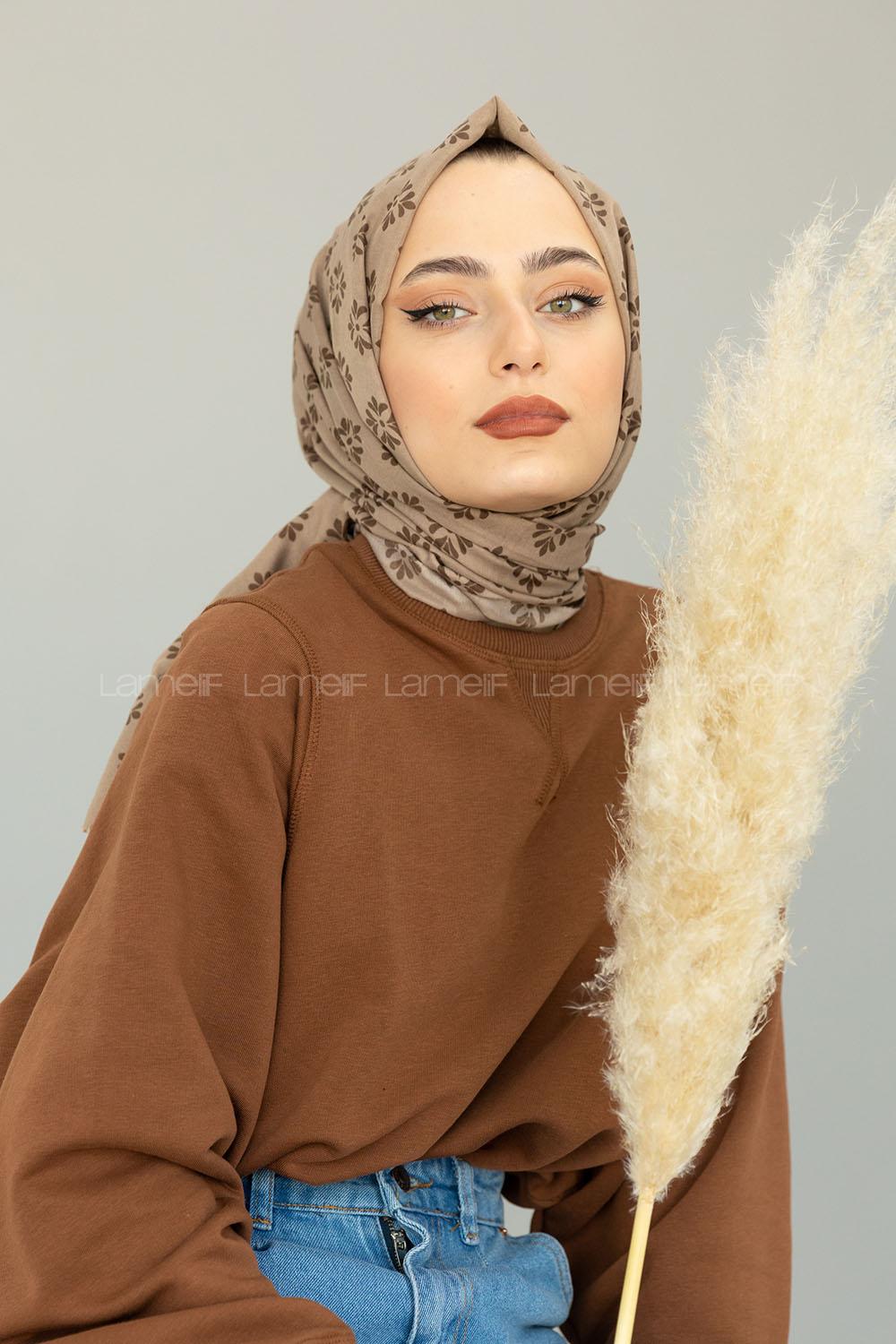 Modalamelif Küllü Kahve Minimalist Şal