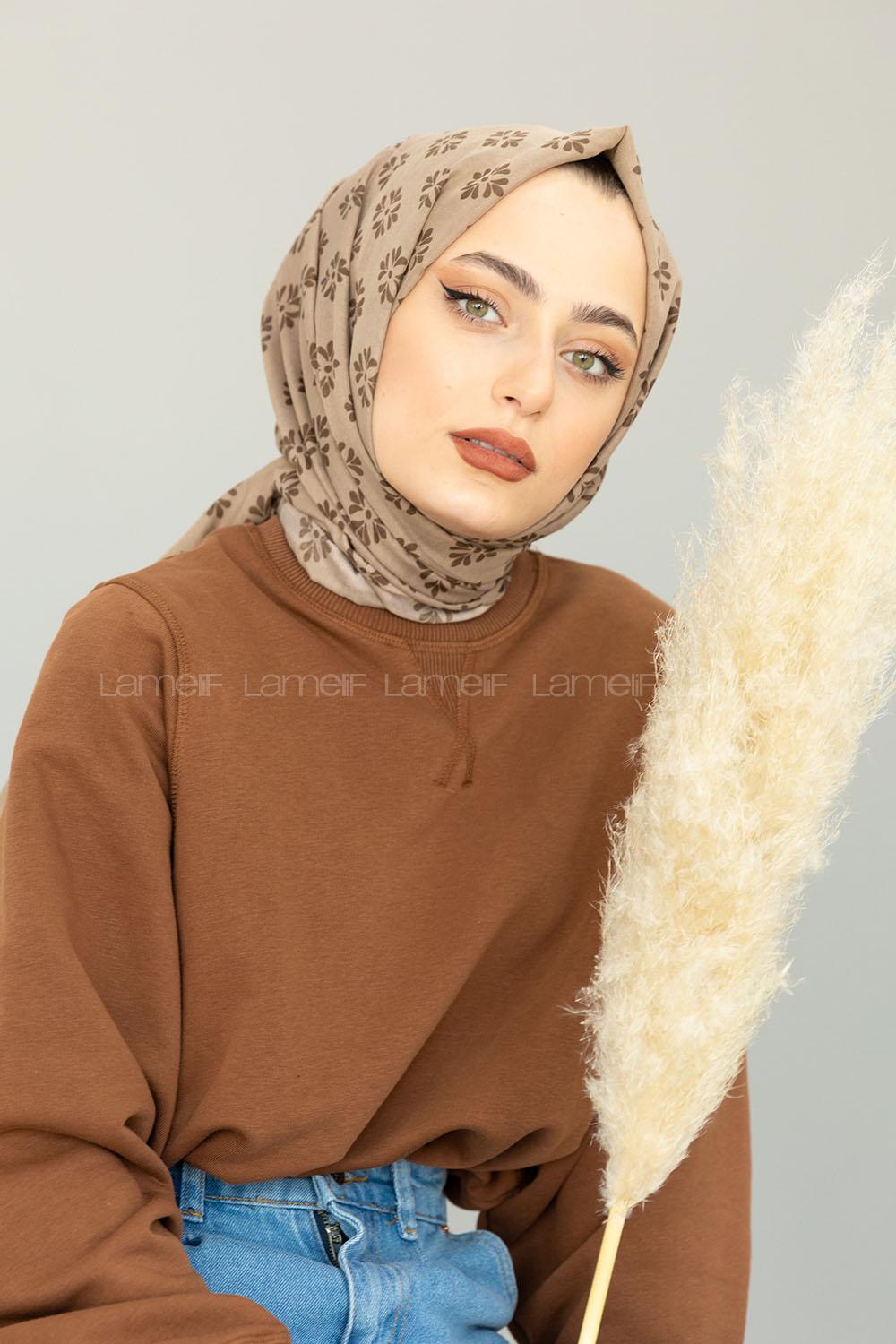 Modalamelif Küllü Kahve Minimalist Şal