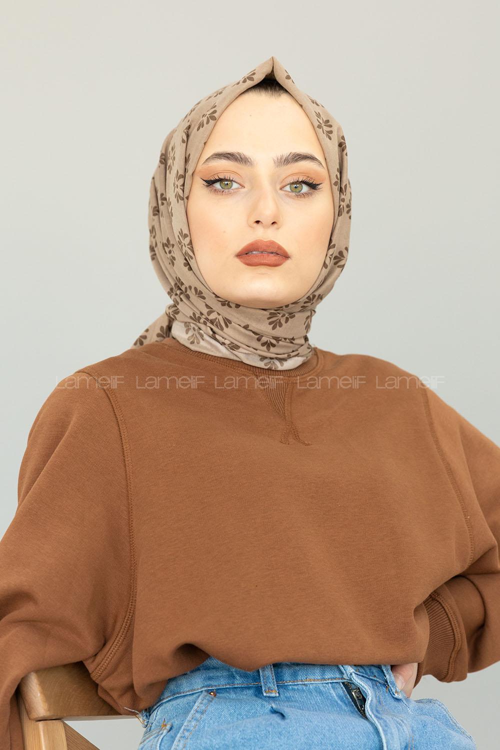 Modalamelif Küllü Kahve Minimalist Şal