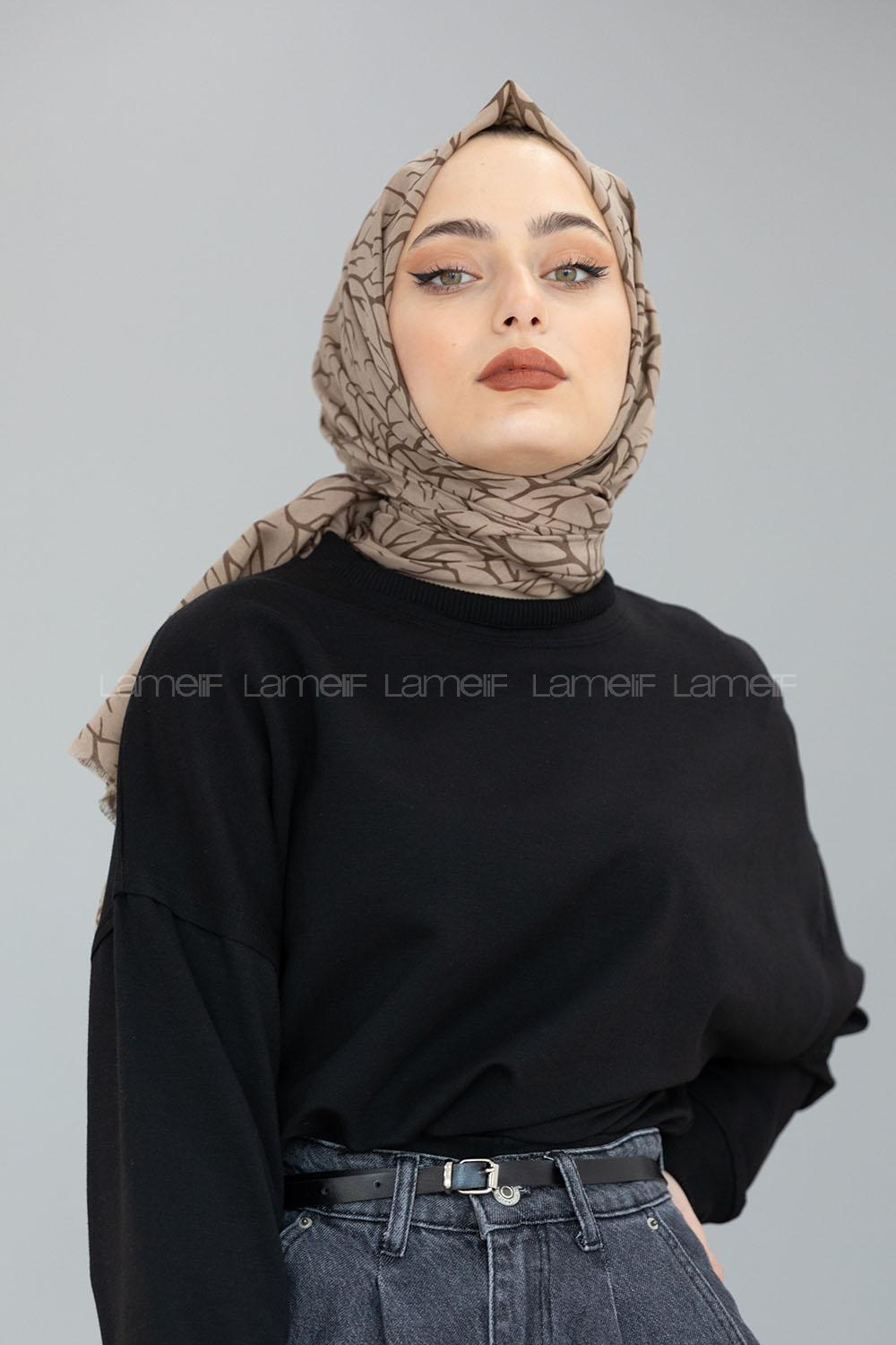 Modalamelif Sütlü Kahve Ağaç Dalı Şal