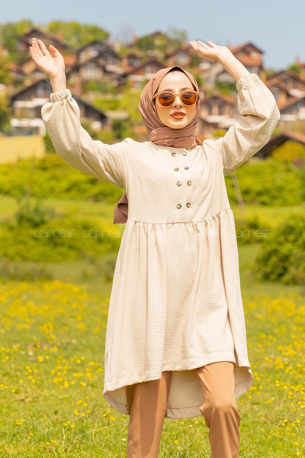 Modalamelif Önü Büzgülü Tunik Taş