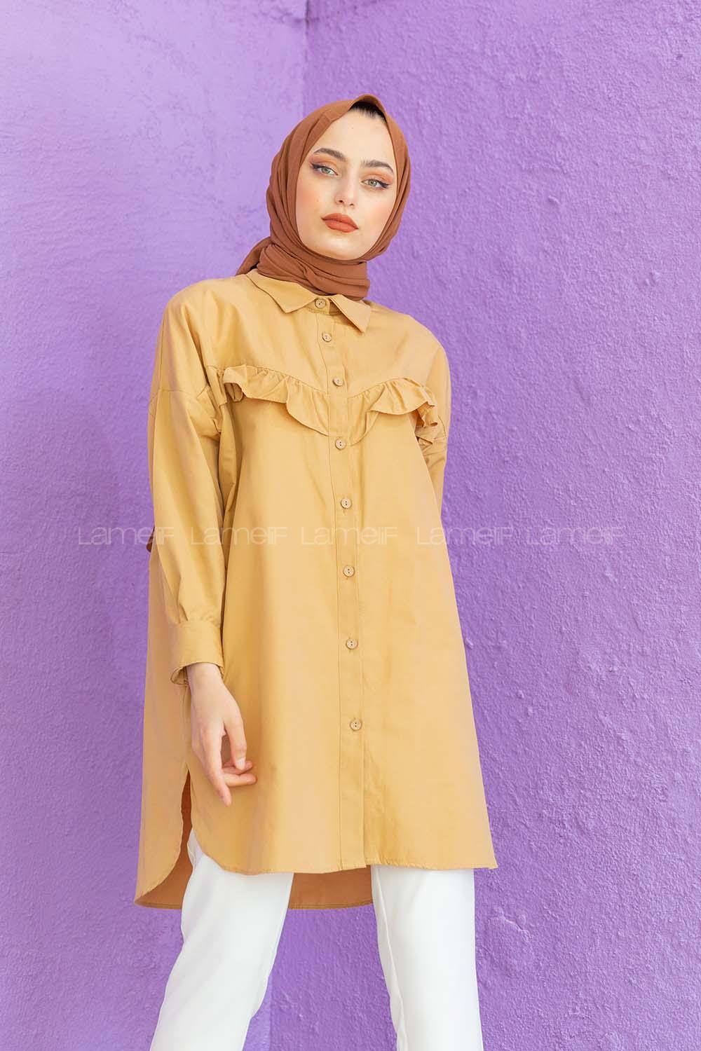 Modalamelif Fırfırlı Tunik Camel