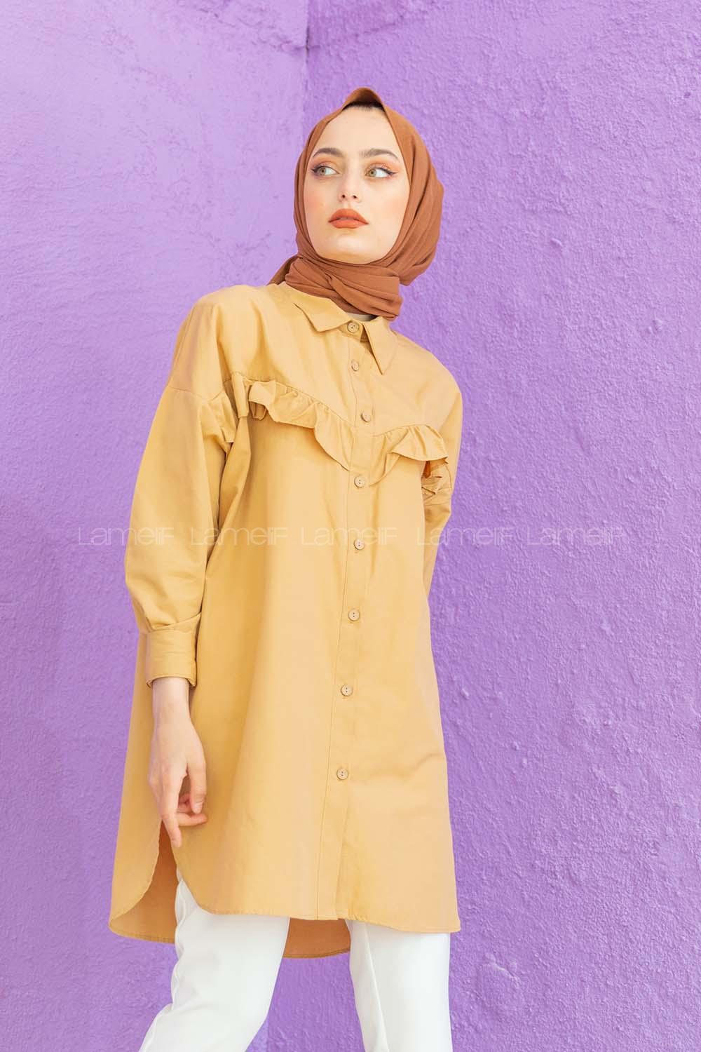 Modalamelif Fırfırlı Tunik Camel